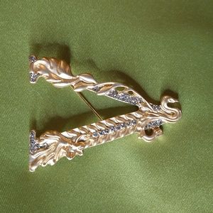 V brooch pin